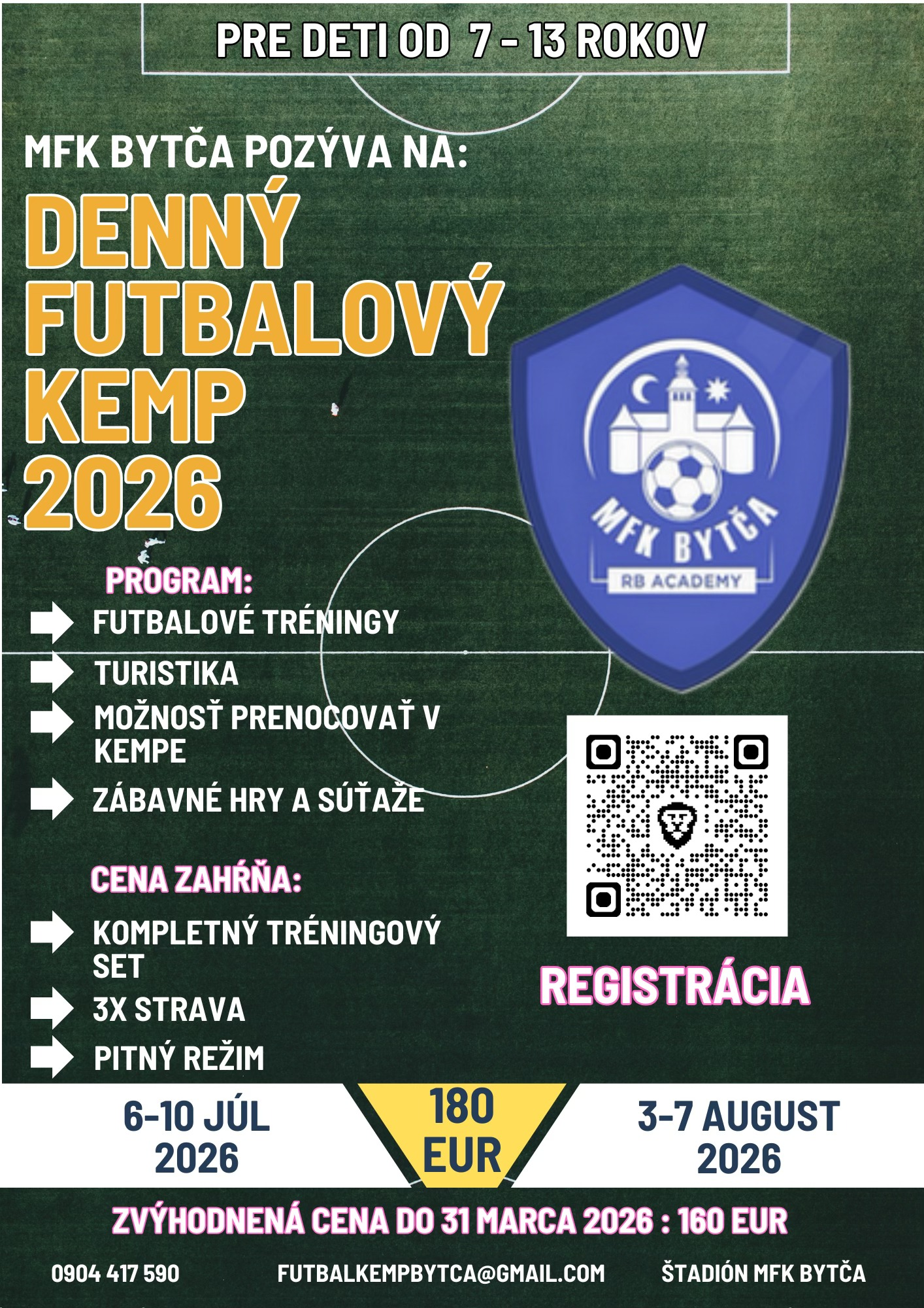 Futbalové tábory MFK Bytča 2026
